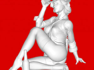 느와르 앉아있는 자세 3D 프린트 모델