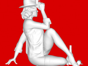 Noir Sitting Pose 3D Baskı Modeli