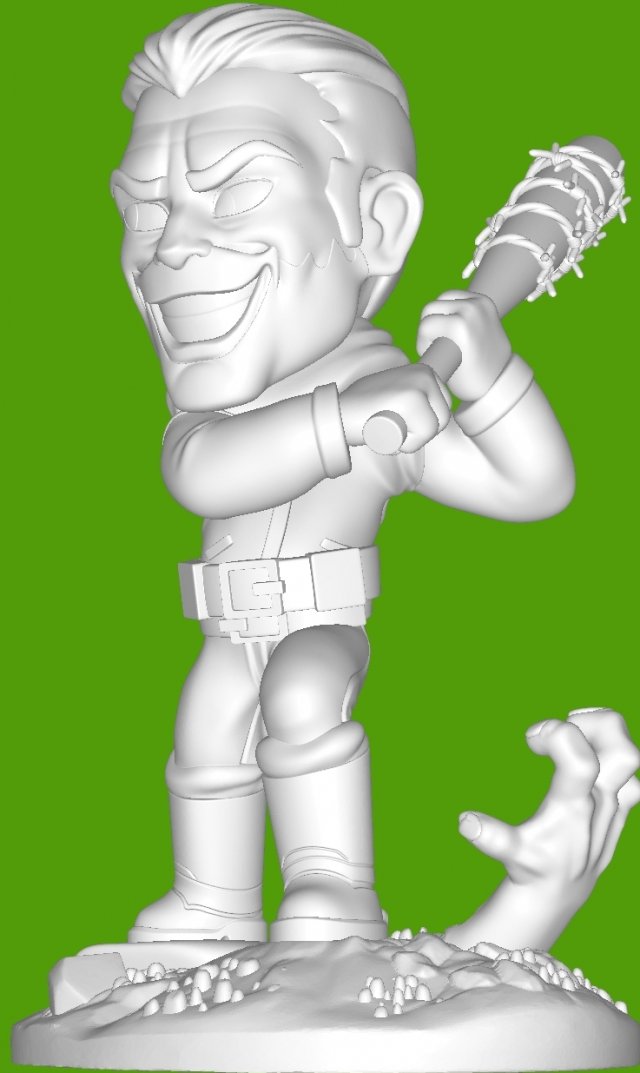 Negan Walking Dead Modello di stampa 3D .c4d .max .obj .3ds .fbx .stl .blend 