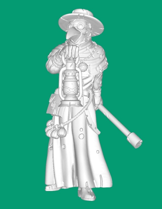 Plague Doctor 3D 프린트 모델 .c4d .max .obj .3ds .fbx .stl .blend 