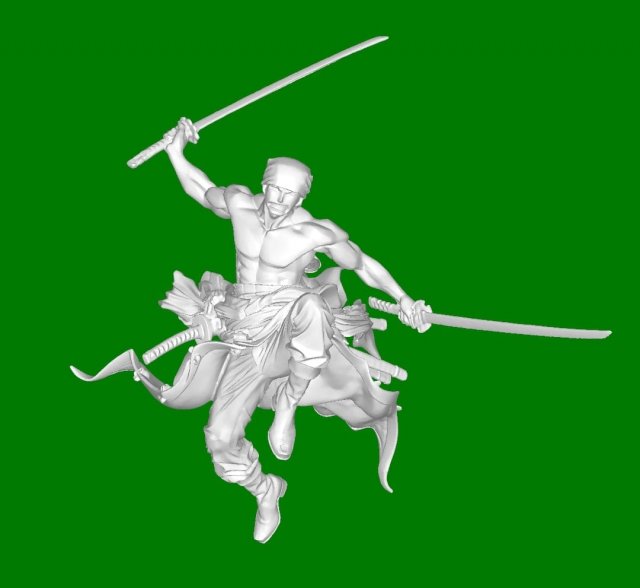Roronoa Zoro Modelo de impresión 3D .c4d .max .obj .3ds .fbx .stl .blend 