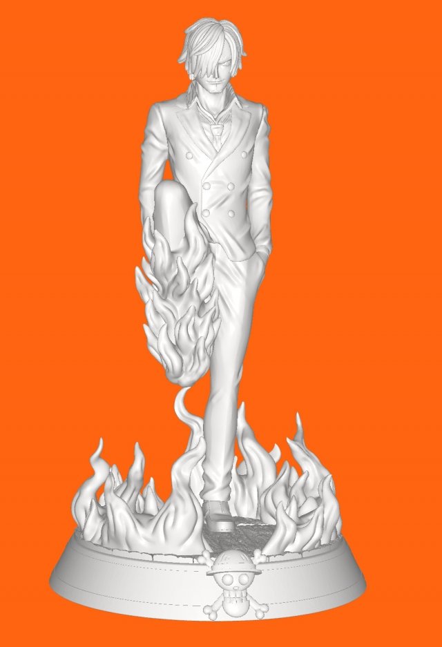 Sanji red 3D 打印模型 .c4d .max .obj .3ds .fbx .stl .blend 