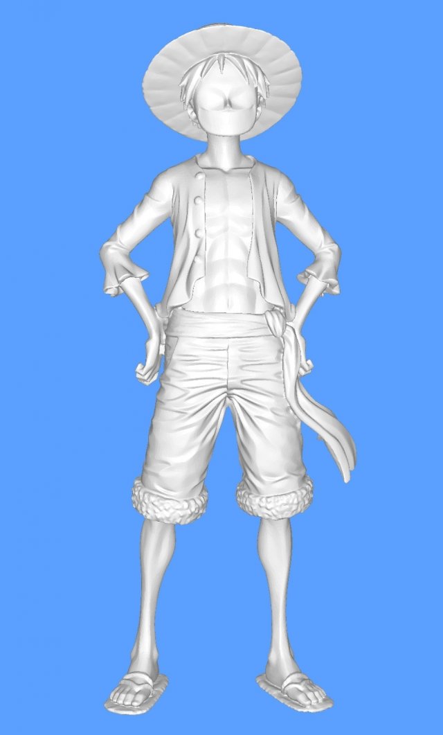 Monkeydluffy 3Dプリントモデル .c4d .max .obj .3ds .fbx .stl .blend 