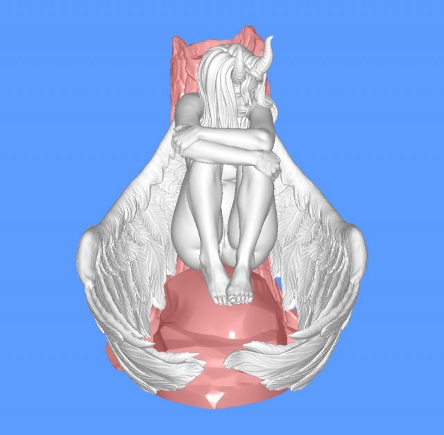 The Fallen Angel 3D Print Model .c4d .max .obj .3ds .fbx .stl .blend 