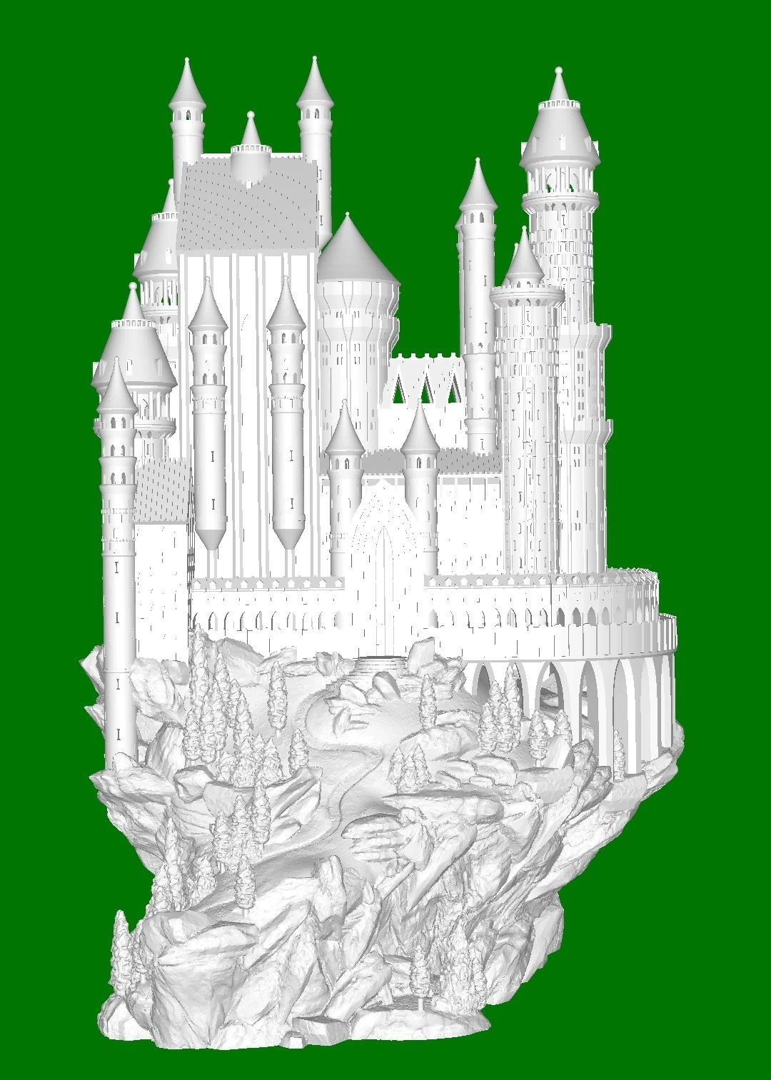 Medieval Castle 3D Print Model .c4d .max .obj .3ds .fbx .stl .blend 