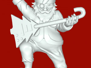 Santa with a guitar 3D Print Model