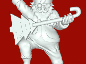 기타를 들고 있는 산타 3D 프린트 모델