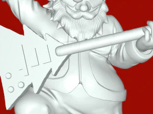 Santa with a guitar 3D Print Model