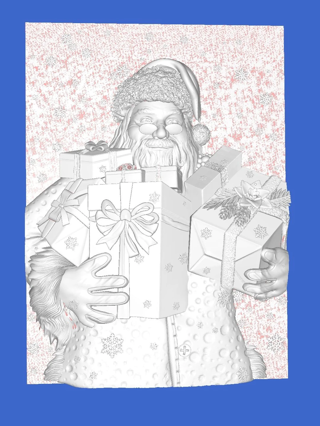 Santa 3D Print Model .c4d .max .obj .3ds .fbx .stl .blend