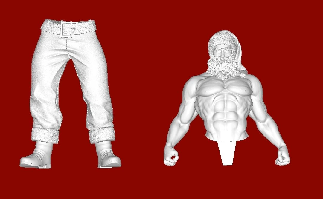 Santa 3D Print Model .c4d .max .obj .3ds .fbx .stl .blend 