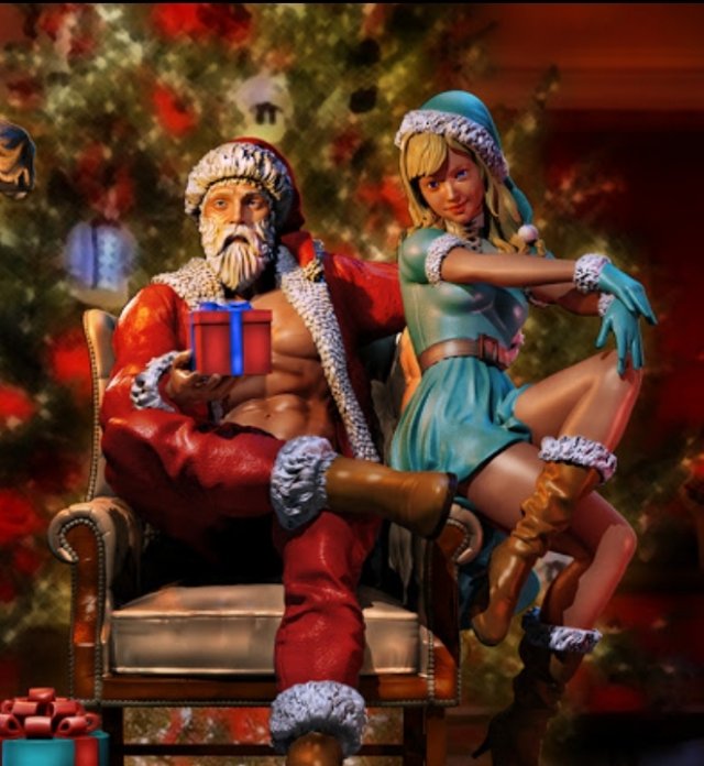 Santa Klaus 3D Baskı Modeli .c4d .max .obj .3ds .fbx .stl .blend 