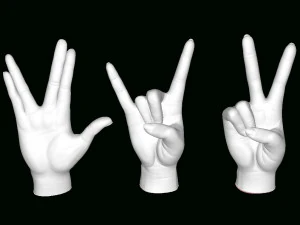 双手三式 3D 打印模型