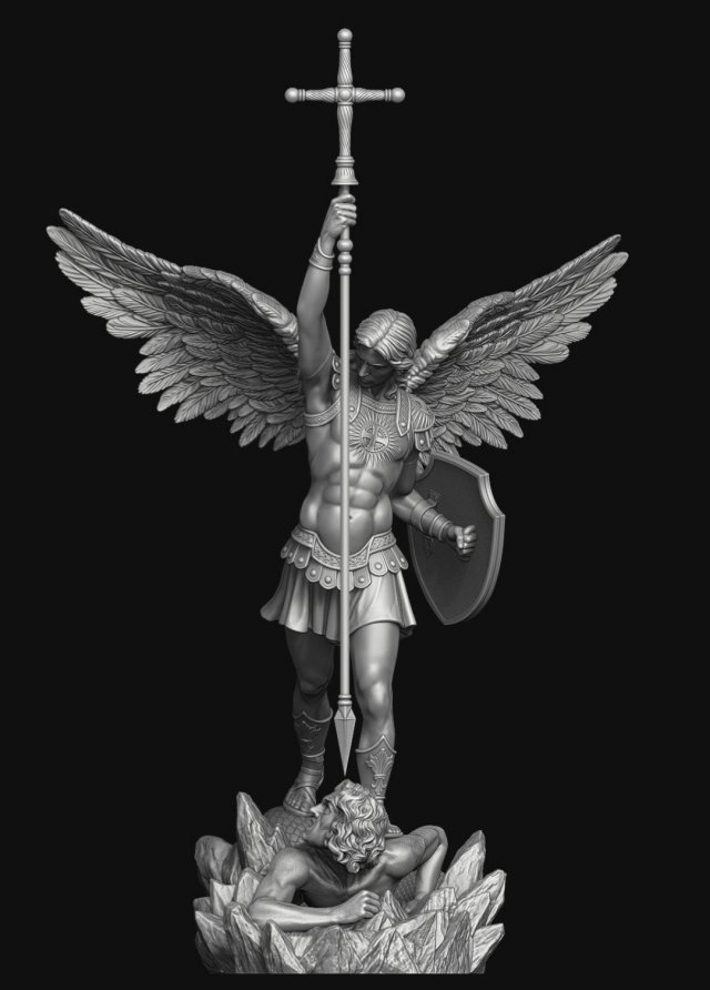 Archangel Michael 3D Print Model .c4d .max .obj .3ds .fbx .stl .blend 