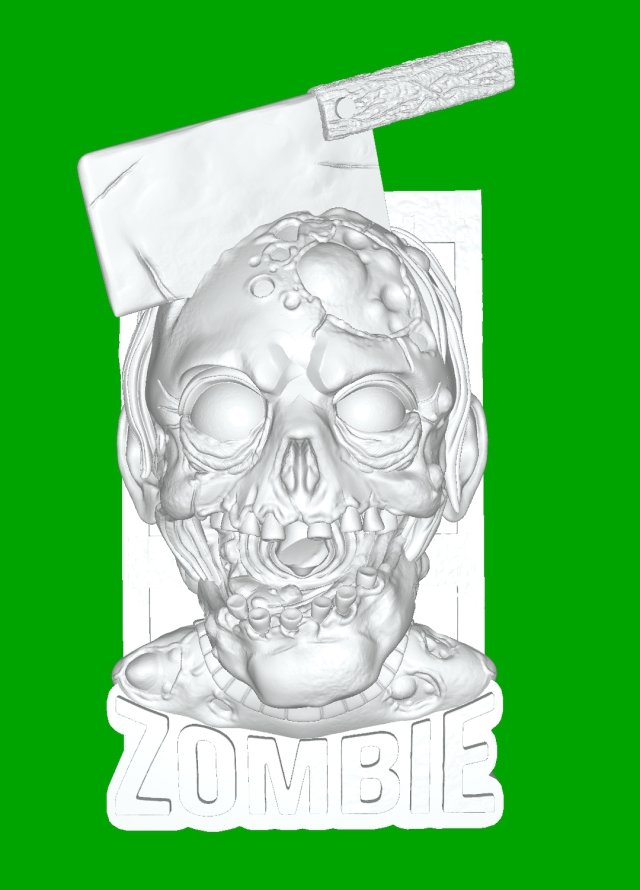 Zombie Model Cetak 3D .c4d .max .obj .3ds .fbx .stl .blend 