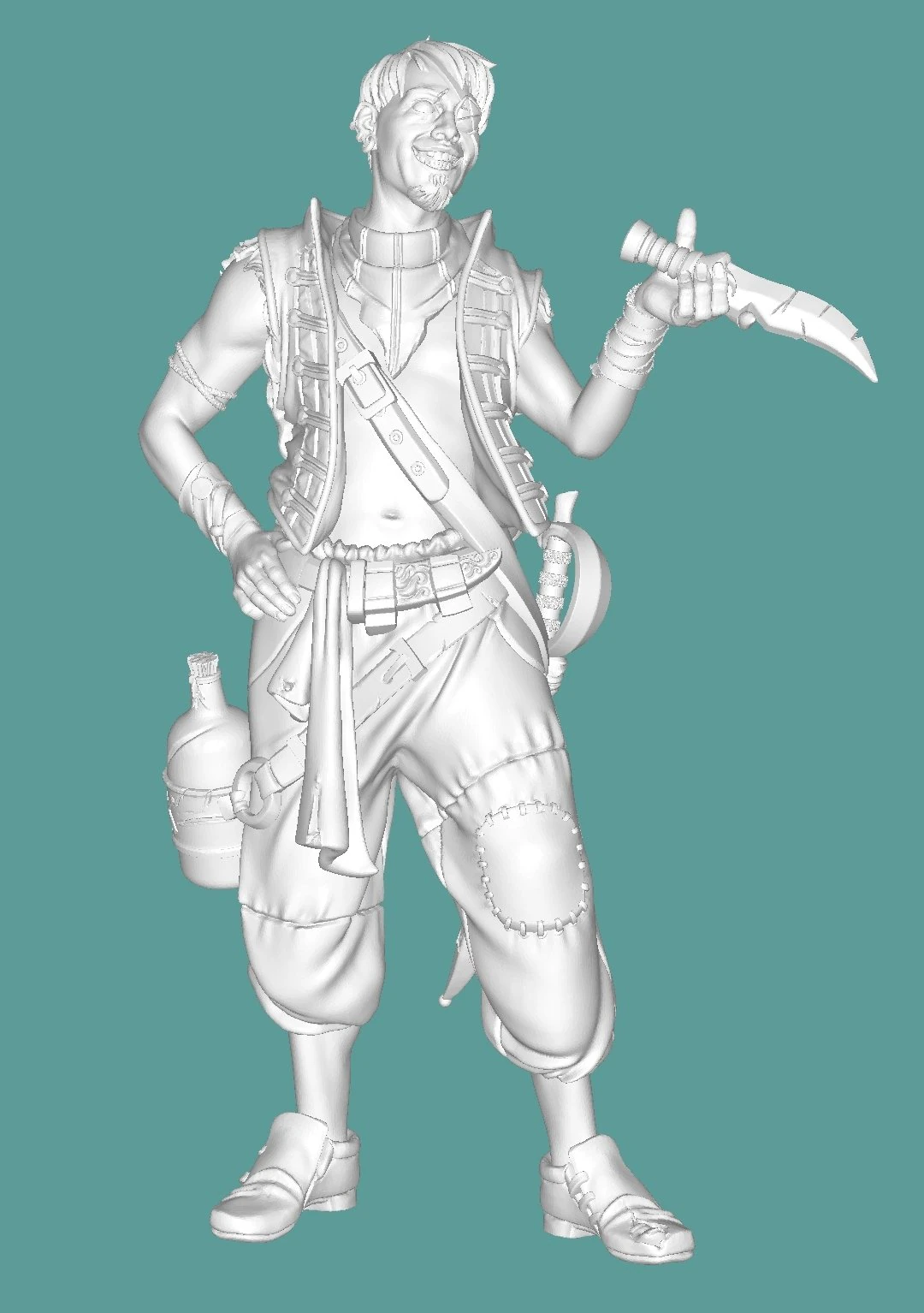 Pirate 3D Print Model .c4d .max .obj .3ds .fbx .stl .blend