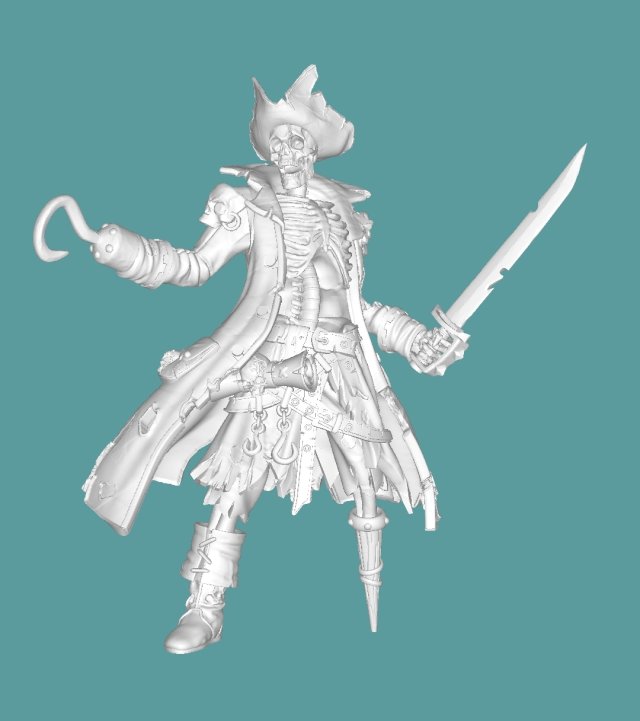 Skeleton Pirate 3D Print Model .c4d .max .obj .3ds .fbx .stl .blend 