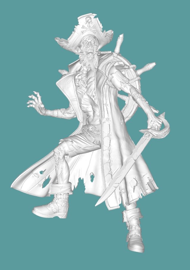 Zombie Pirate Modello di stampa 3D .c4d .max .obj .3ds .fbx .stl .blend 