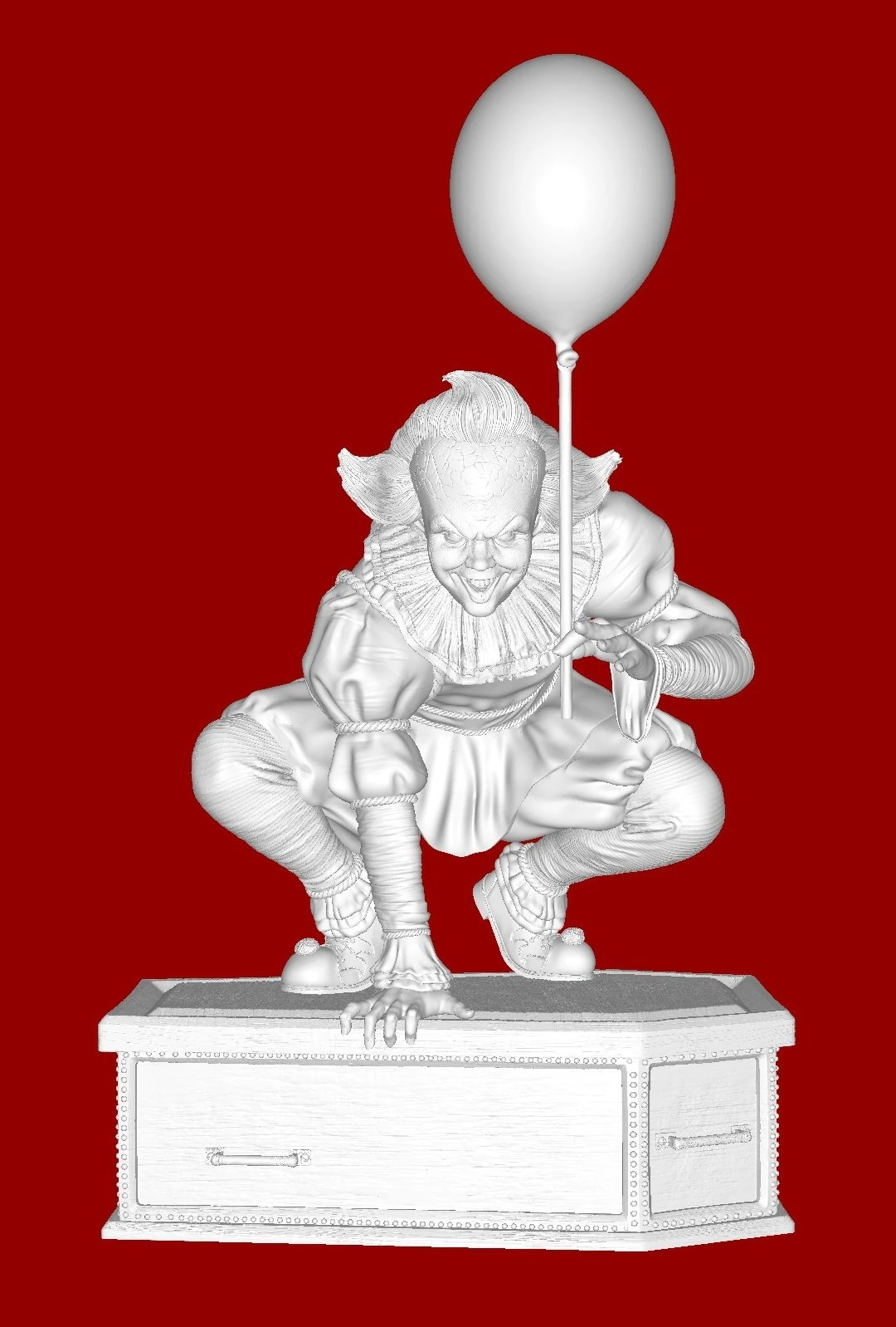 Pennywise 3D Print Model .c4d .max .obj .3ds .fbx .stl .blend 