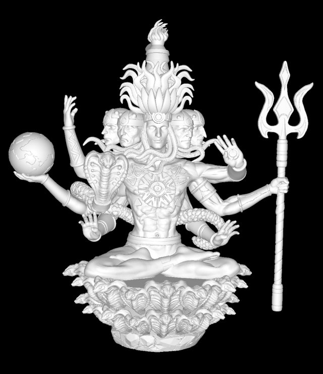 Shiva as Infinite Consciousness 3Dプリントモデル .c4d .max .obj .3ds .fbx .stl .blend 