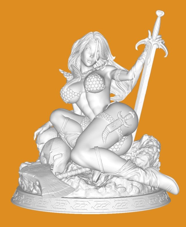 Red Sonja 3D 프린트 모델 .c4d .max .obj .3ds .fbx .stl .blend 