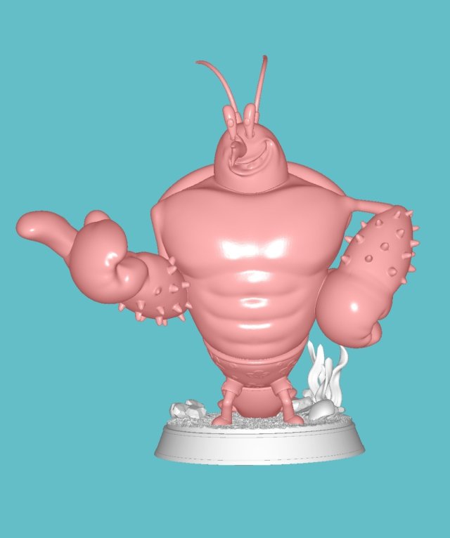 Larry The Lobster 3D Print Model .c4d .max .obj .3ds .fbx .stl .blend 