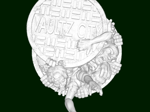 Zombiemanhole 3D Print Model