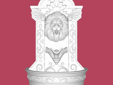 Lion Fountain 3D 프린트 모델