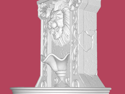 Lion Fountain 3Dプリントモデル
