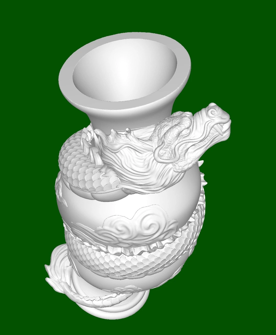Dragon Wrapped Vase 3D Print Model .c4d .max .obj .3ds .fbx .stl .blend 