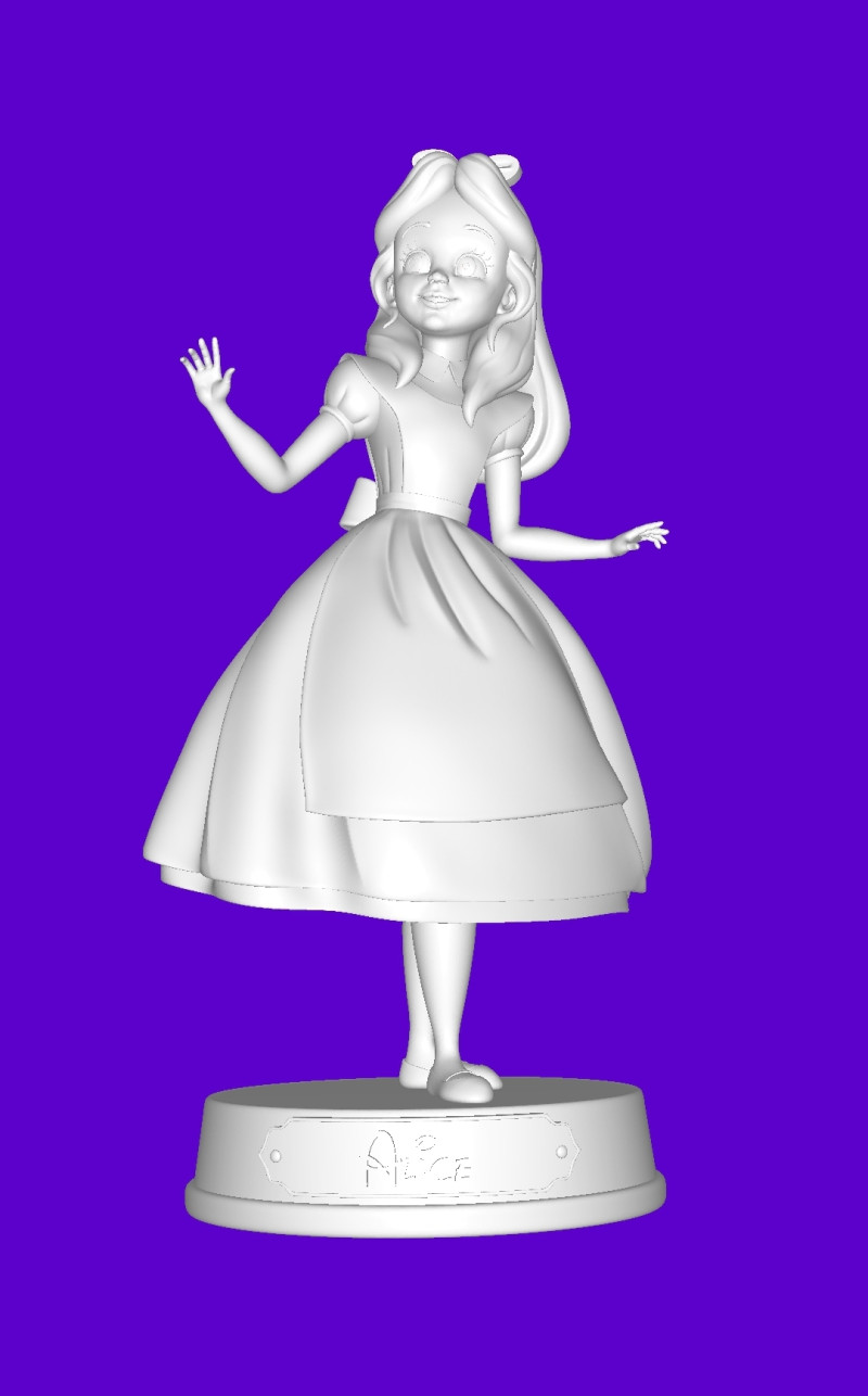 Alice in Wonderland 3D-printmodel .c4d .max .obj .3ds .fbx .stl .blend 