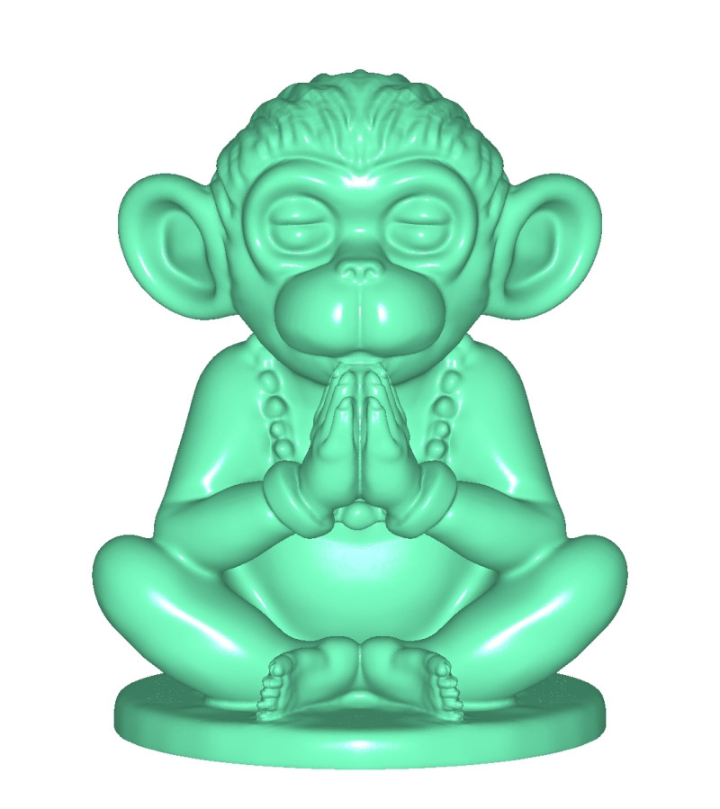 Monkey Meditating 3D-Druckmodell .c4d .max .obj .3ds .fbx .stl .blend 