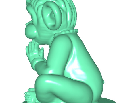 Monkey Meditating 3D-Druckmodell