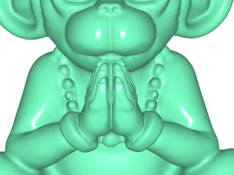 Monkey Meditating 3D-Druckmodell