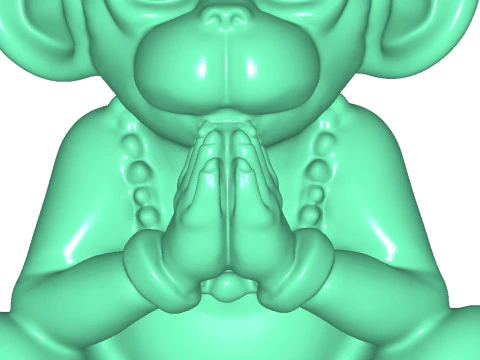 瞑想する猿 3Dプリントモデル