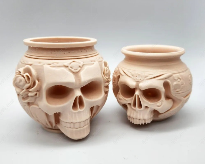 Skull Amphora Model Cetak 3D .c4d .max .obj .3ds .fbx .stl .blend 