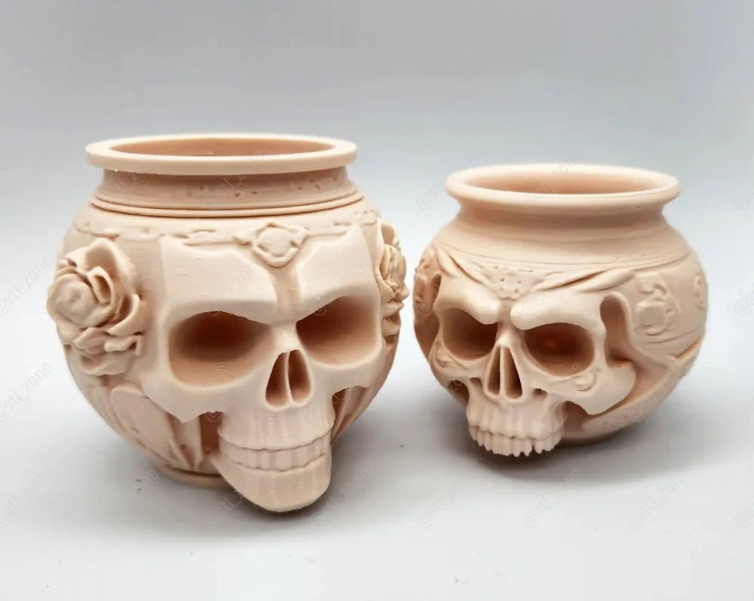 Skull Amphora 3D Print Model .c4d .max .obj .3ds .fbx .stl .blend