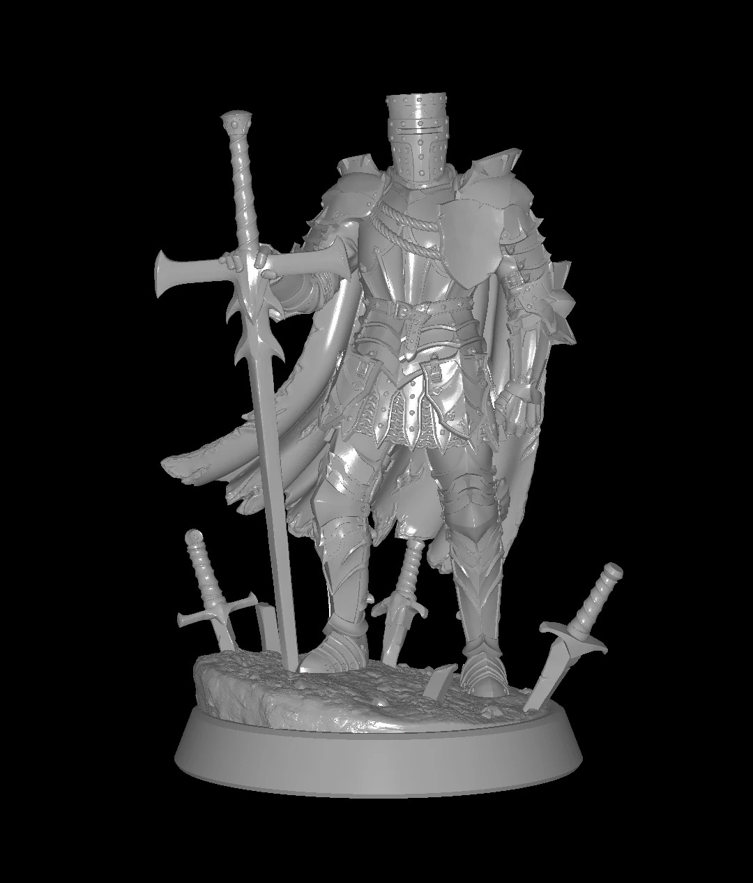 Black Knight 3D Print Model .c4d .max .obj .3ds .fbx .stl .blend