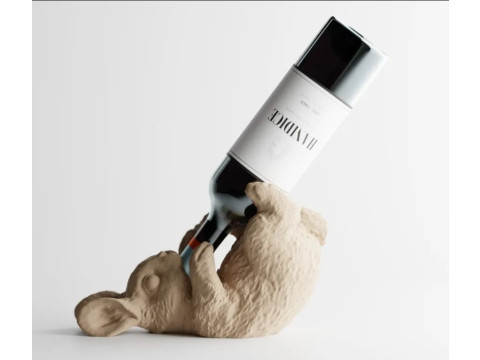 Bunny Wine Bottle Holder 3D Print Model