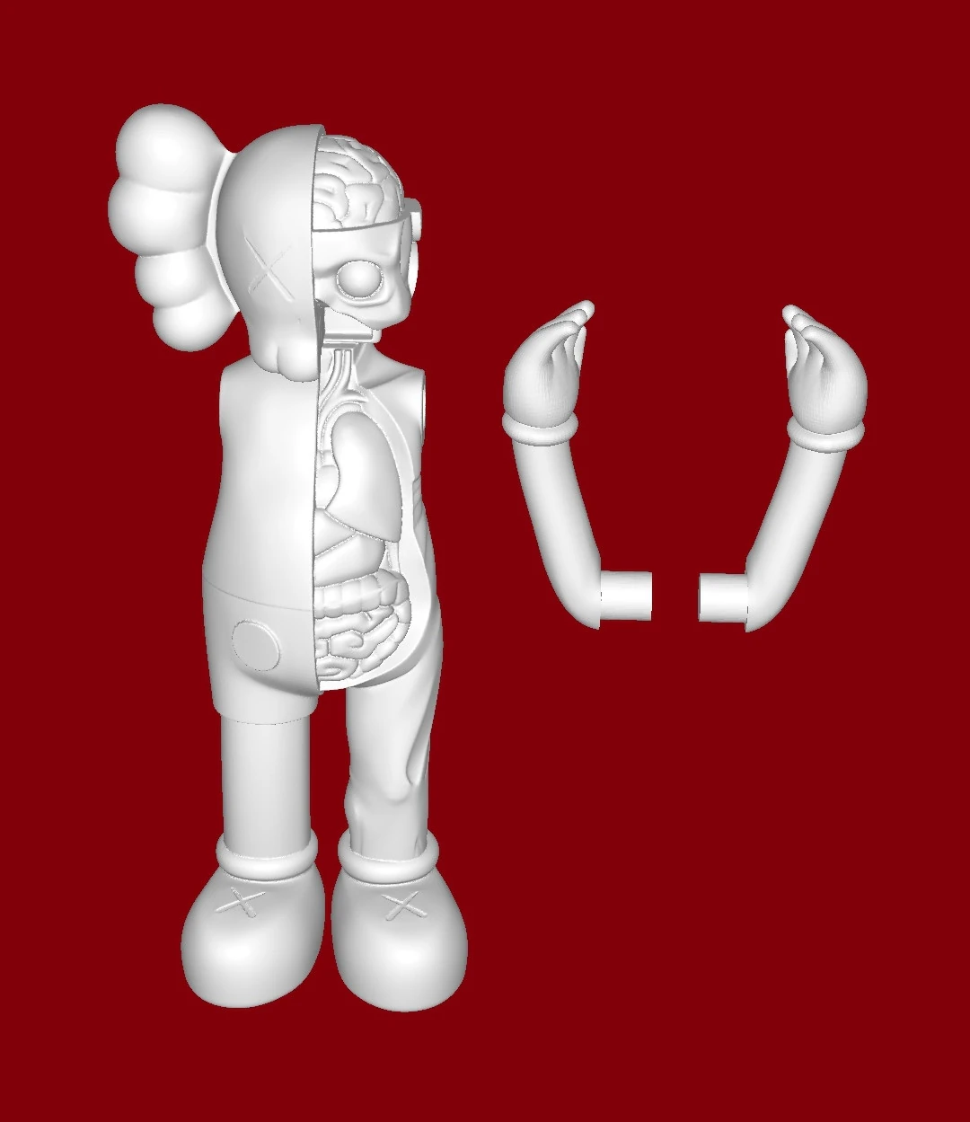 KAWS FLAYED OPEN COMPANION 3D Print Model .c4d .max .obj .3ds .fbx .stl .blend 