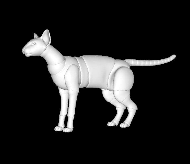 Oriental-cat-bjd 3D 프린트 모델 .c4d .max .obj .3ds .fbx .stl .blend 