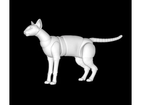 オリエンタル猫球体関節人形 3Dプリントモデル