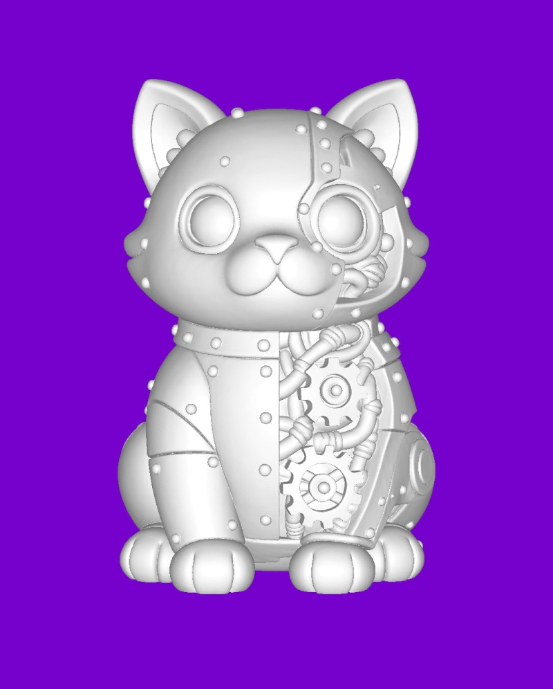 Cybrrr-cat-steampunk-sentinel 3D-Druckmodell .c4d .max .obj .3ds .fbx .stl .blend 