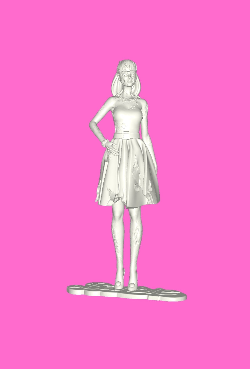 Zombie Barbie 3Dプリントモデル .c4d .max .obj .3ds .fbx .stl .blend 