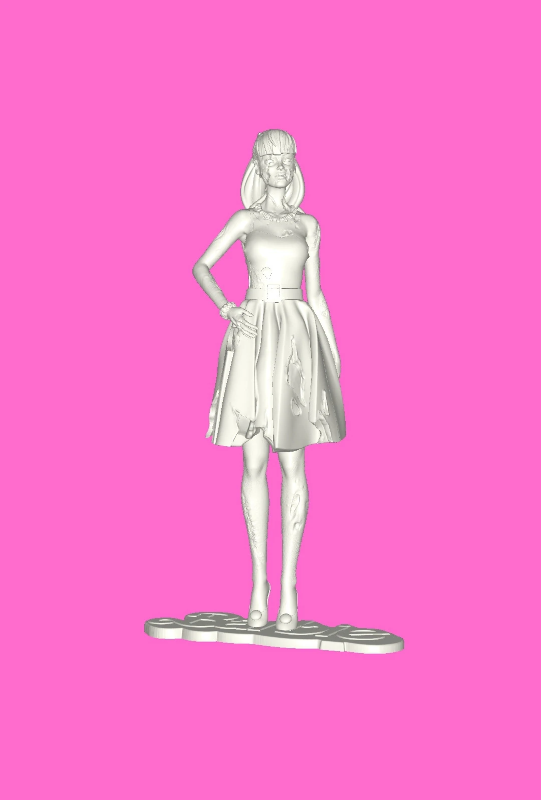 Zombie Barbie 3D Print Model .c4d .max .obj .3ds .fbx .stl .blend 