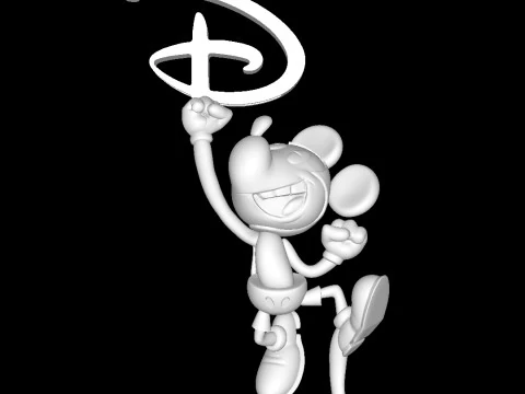 미키마우스 - 클래식-디오라마 3D 프린트 모델