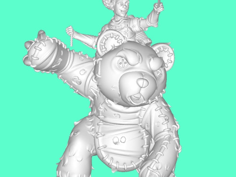 The Sorceress on the bear 3D Print Model