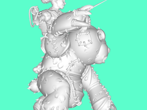 The Sorceress on the bear Model Cetak 3D