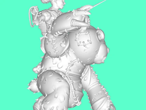 The Sorceress on the bear 3D Print Model