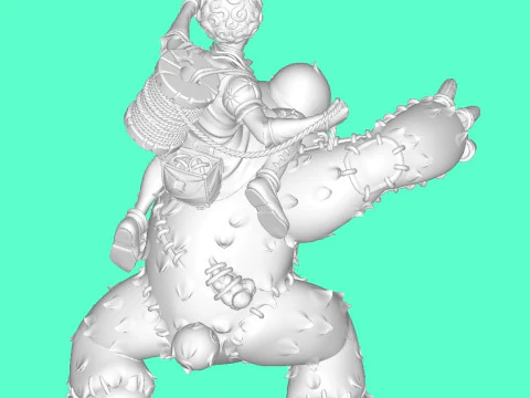 The Sorceress on the bear 3D Print Model