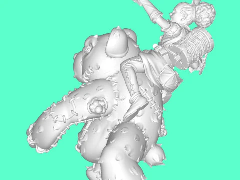 The Sorceress on the bear 3D Print Model